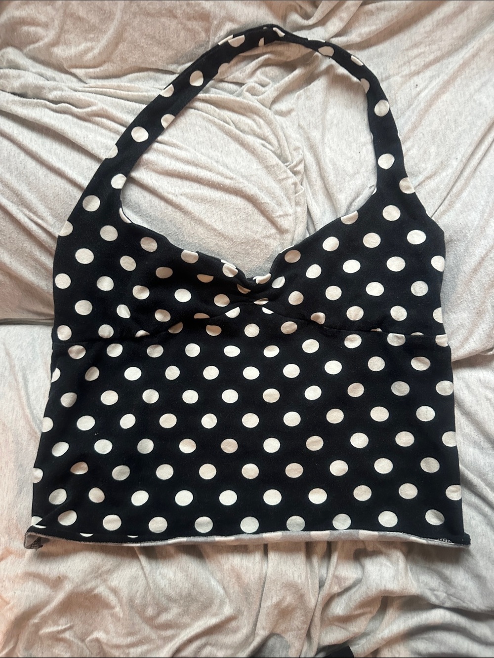 Urban Outfitters Black Polka Dot Halter Tank Top